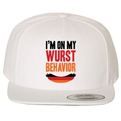 Im On My Wurst Behavior Wool Snapback Cap