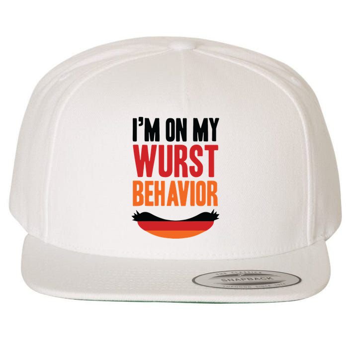 Im On My Wurst Behavior Wool Snapback Cap