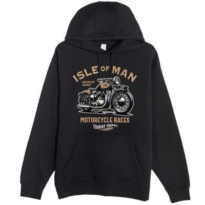 Isle Of Man Tt Races Vintage Motorcycle Retro Design Premium Pullover Hoodie