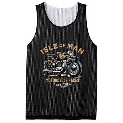Isle Of Man Tt Races Vintage Motorcycle Retro Design Mesh Reversible Basketball Jersey Tank