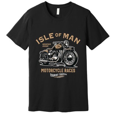 Isle Of Man Tt Races Vintage Motorcycle Retro Design Premium T-Shirt