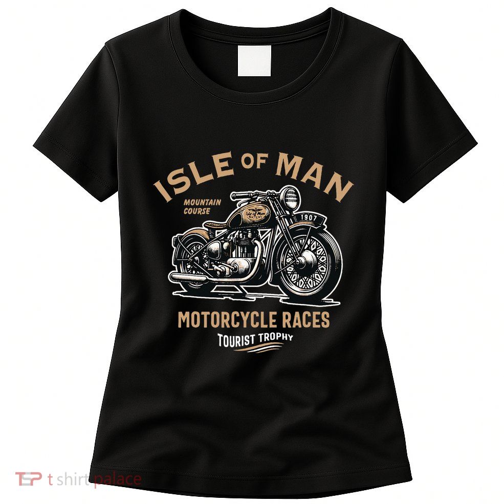 Isle Of Man Tt Races Vintage Motorcycle Retro Design Womens T-Shirt