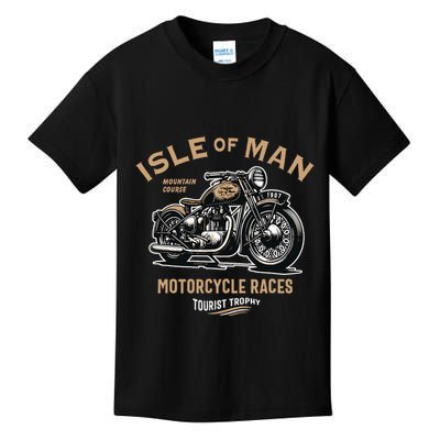 Isle Of Man Tt Races Vintage Motorcycle Retro Design Kids T-Shirt