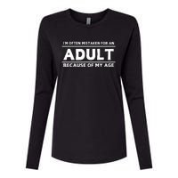 IM Often Mistaken For An Adult Because Of My Age Womens Cotton Relaxed Long Sleeve T-Shirt