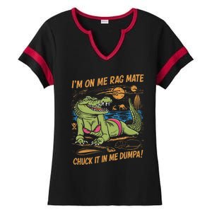 IM On Me Rag Mate Chuck It In Me Dumpa Funny Australia Crocodile Ladies Halftime Notch Neck Tee