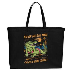 IM On Me Rag Mate Chuck It In Me Dumpa Funny Australia Crocodile Cotton Canvas Jumbo Tote