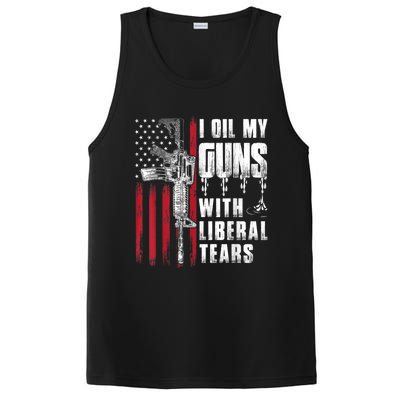 I Oil My Guns With Liberal Tears Gun American Flag Patriots PosiCharge Competitor Tank