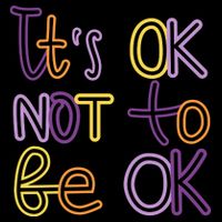 It's Ok Not To Be Ok Mental Health Quote USA-Made Doggie Bandana
