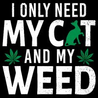 I Only Need My Cat And My Weed Funny Marijuana Pot Smoker Flexfit Unipanel Trucker Cap
