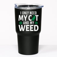 I Only Need My Cat And My Weed Funny Marijuana Pot Smoker Tumbler