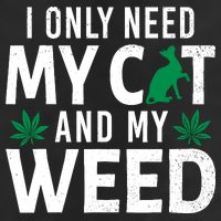 I Only Need My Cat And My Weed Funny Marijuana Pot Smoker Microfiber Hand Towel