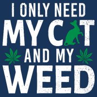 I Only Need My Cat And My Weed Funny Marijuana Pot Smoker Bucket Hat