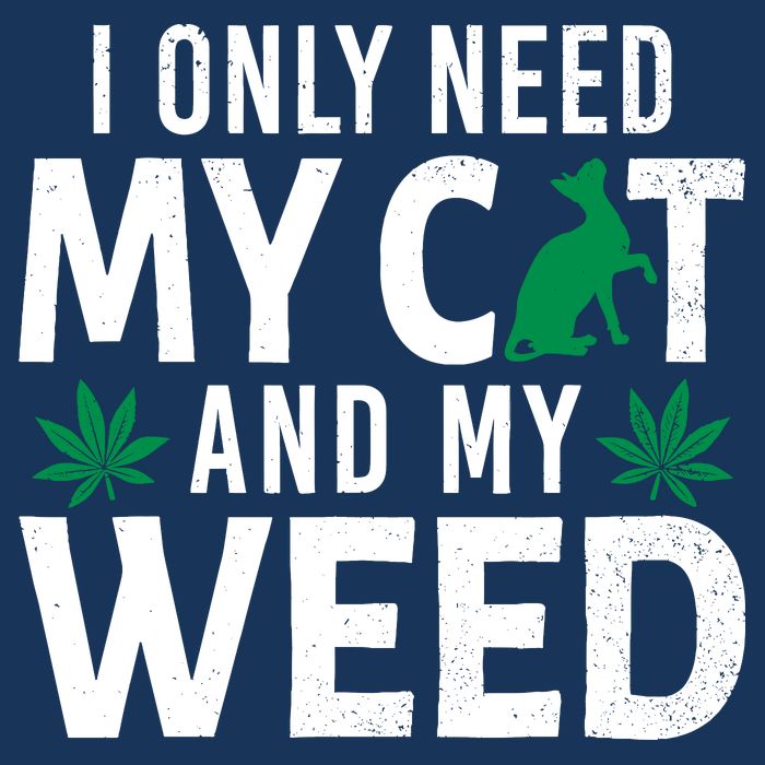 I Only Need My Cat And My Weed Funny Marijuana Pot Smoker Bucket Hat