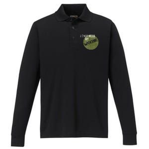 I Only Need My Woobie Military Veteran Humor Performance Long Sleeve Polo