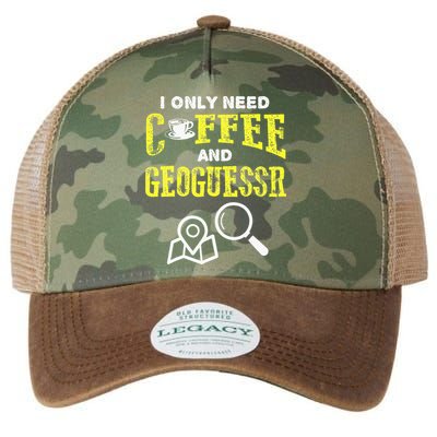 I Only Need Coffee And Geoguessr Gamer Legacy Tie Dye Trucker Hat