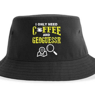 I Only Need Coffee And Geoguessr Gamer Sustainable Bucket Hat