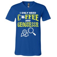 I Only Need Coffee And Geoguessr Gamer V-Neck T-Shirt