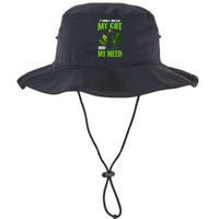 I Only Need My Cat and My Weed Funny Cat Lover Bucket Hat