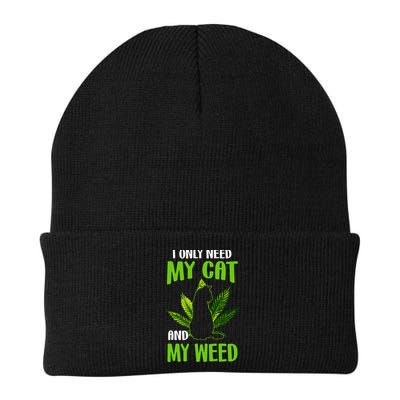 I Only Need My Cat and My Weed Funny Cat Lover Beanie