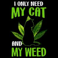 I Only Need My Cat and My Weed Funny Cat Lover Baby Bodysuit