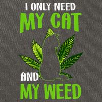 I Only Need My Cat and My Weed Funny Cat Lover Cotton Canvas Backpack