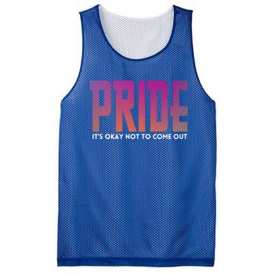 ItS Okay Not To Come Out Pride Lgbt Sexuality Respect Honor Funny Gift Mesh Reversible Basketball Jersey Tank