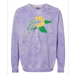 Its Ok Not To Be Ok Mental Health Awareness Sunflower Ribbon Colorblast Crewneck Sweatshirt