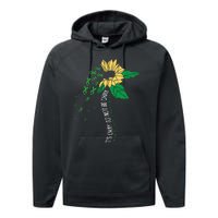 Its Ok Not To Be Ok Mental Health Awareness Sunflower Ribbon Performance Fleece Hoodie