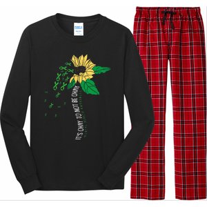 Its Ok Not To Be Ok Mental Health Awareness Sunflower Ribbon Long Sleeve Pajama Set