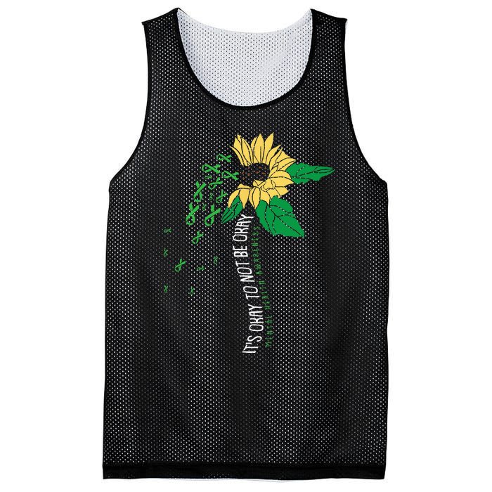 Its Ok Not To Be Ok Mental Health Awareness Sunflower Ribbon Mesh Reversible Basketball Jersey Tank