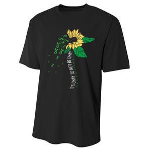 Its Ok Not To Be Ok Mental Health Awareness Sunflower Ribbon Performance Sprint T-Shirt