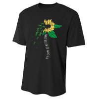 Its Ok Not To Be Ok Mental Health Awareness Sunflower Ribbon Performance Sprint T-Shirt