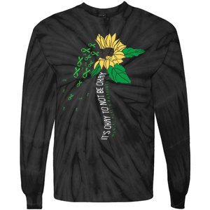 Its Ok Not To Be Ok Mental Health Awareness Sunflower Ribbon Tie-Dye Long Sleeve Shirt