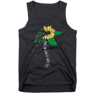 Its Ok Not To Be Ok Mental Health Awareness Sunflower Ribbon Tank Top