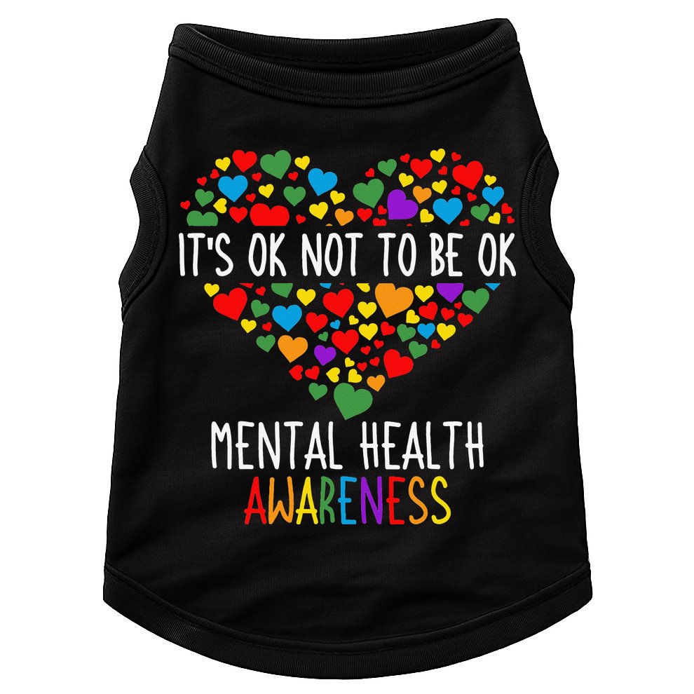 It's Ok Not To Be Ok Mental Health Awareness Green Ribbon Doggie Tank