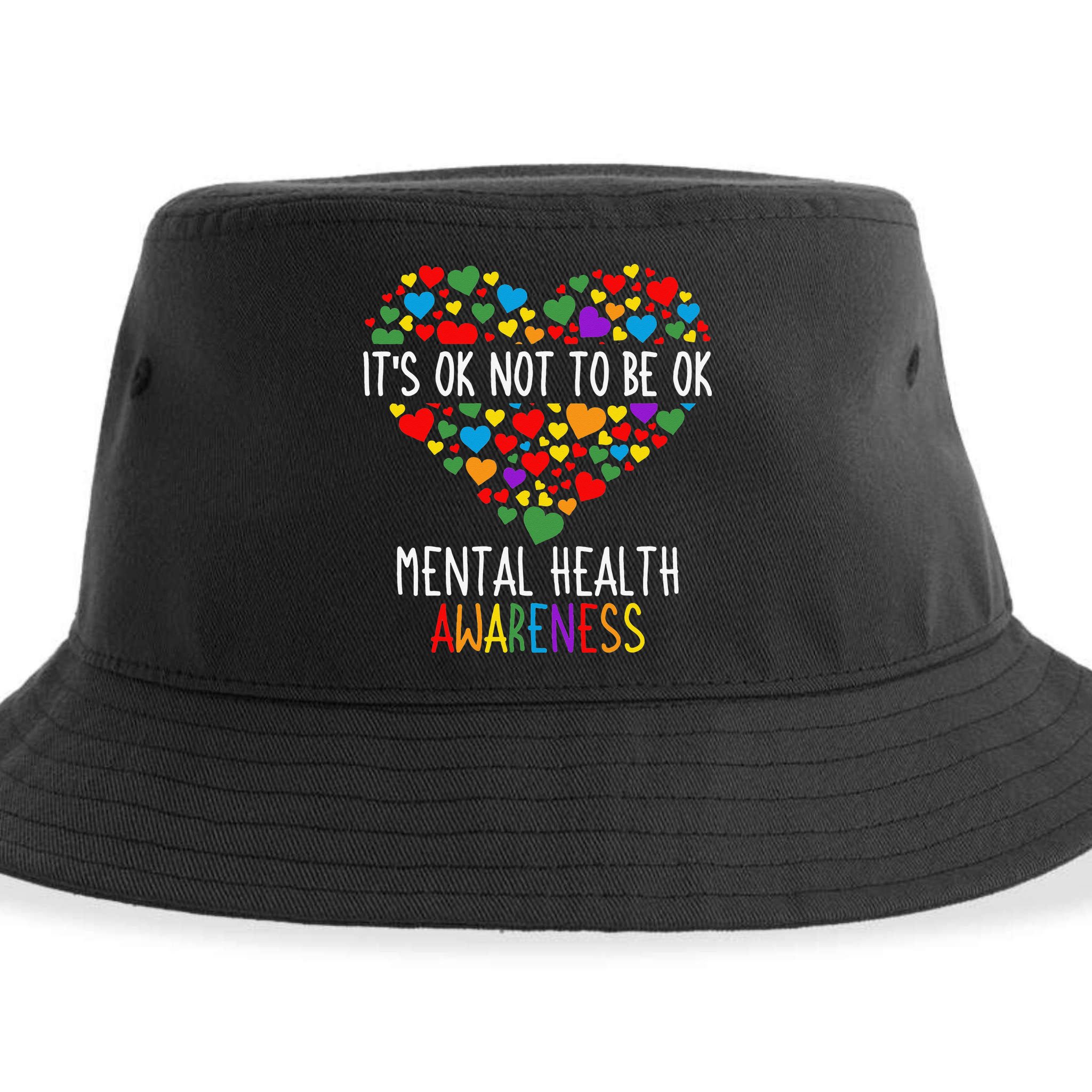 It's Ok Not To Be Ok Mental Health Awareness Green Ribbon Sustainable Bucket Hat