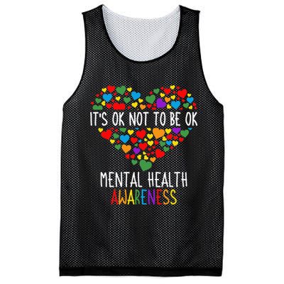 It's Ok Not To Be Ok Mental Health Awareness Green Ribbon Mesh Reversible Basketball Jersey Tank