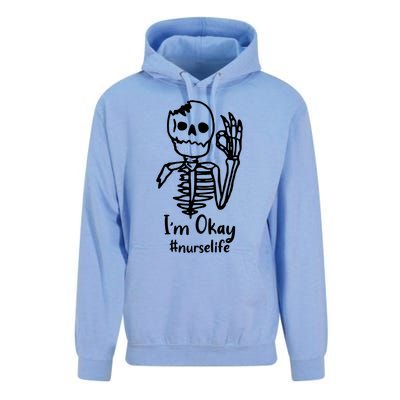 IM Okay Nurse Life Funny Skeleton Great Gift Unisex Surf Hoodie