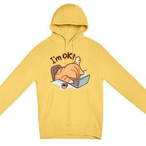 IM Ok Okay Cute Cat IM Fine Premium Pullover Hoodie