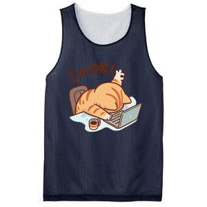 IM Ok Okay Cute Cat IM Fine Mesh Reversible Basketball Jersey Tank