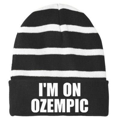 IM On Ozempic Apparel Striped Beanie with Solid Band