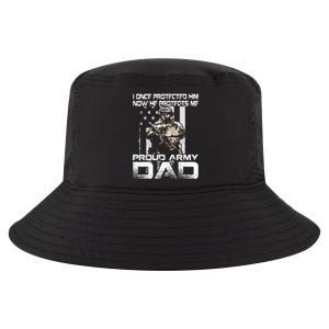 I Once Protected Him Now He Protects Me Proud Army Dad Cool Comfort Performance Bucket Hat