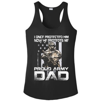 I Once Protected Him Now He Protects Me Proud Army Dad Ladies PosiCharge Competitor Racerback Tank