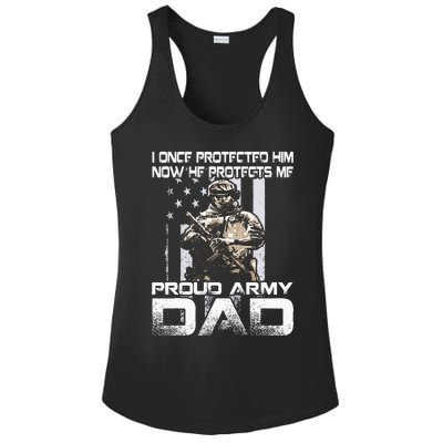 I Once Protected Him Now He Protects Me Proud Army Dad Ladies PosiCharge Competitor Racerback Tank