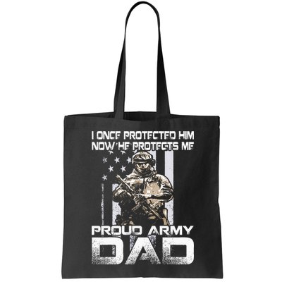 I Once Protected Him Now He Protects Me Proud Army Dad Bag