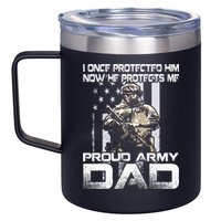 I Once Protected Him Now He Protects Me Proud Army Dad 12oz Stainless Steel Coffee Mug