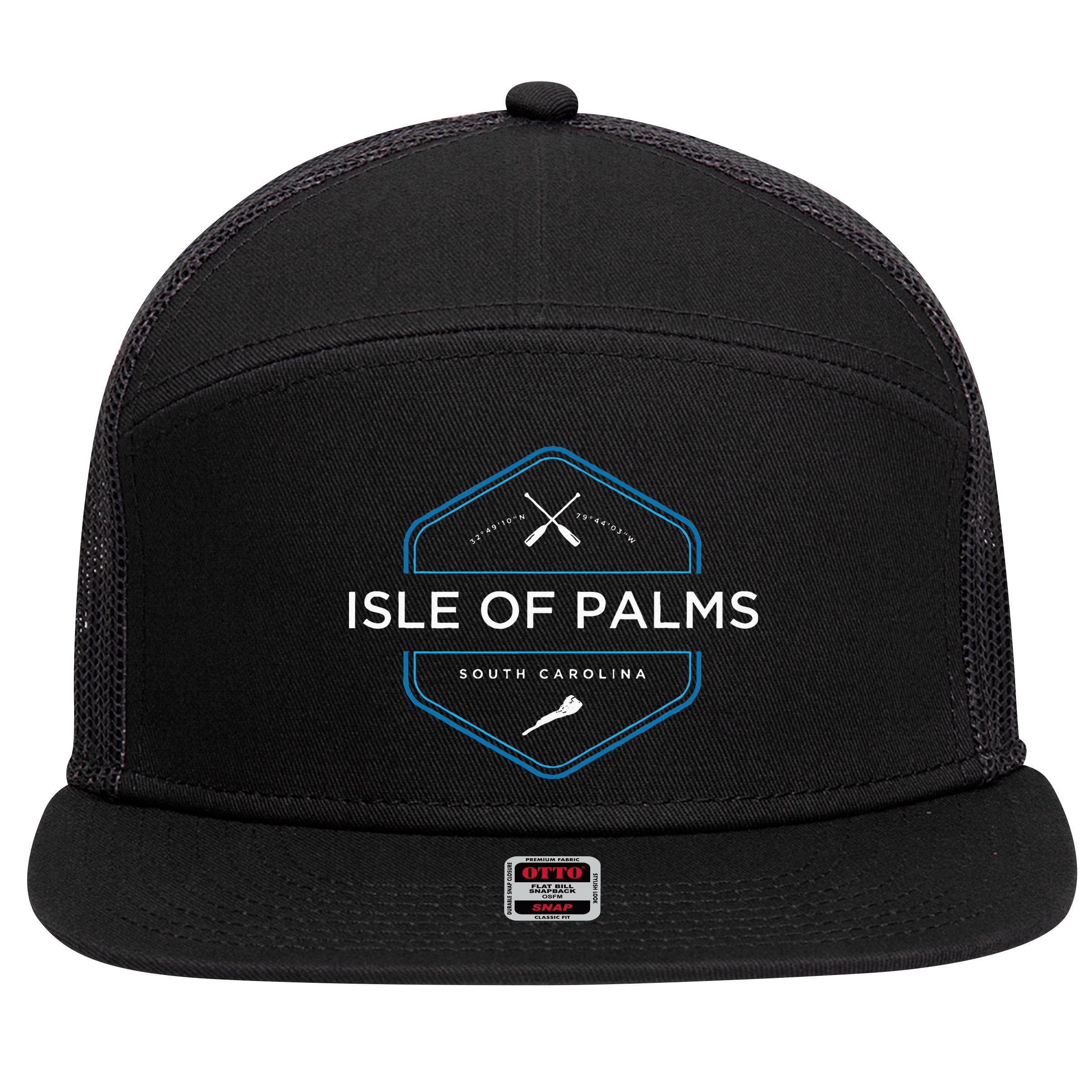 Isle Of Palms South Carolina Beach 7 Panel Mesh Trucker Snapback Hat