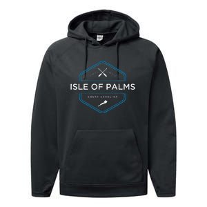 Isle Of Palms South Carolina Beach Performance Fleece Hoodie