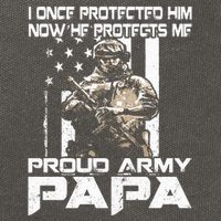 I Once Protected Him Now He Protects Me Proud Army Papa Cotton Canvas Backpack