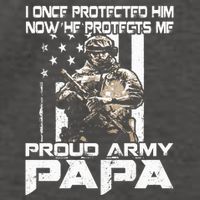 I Once Protected Him Now He Protects Me Proud Army Papa Vector Backpack
